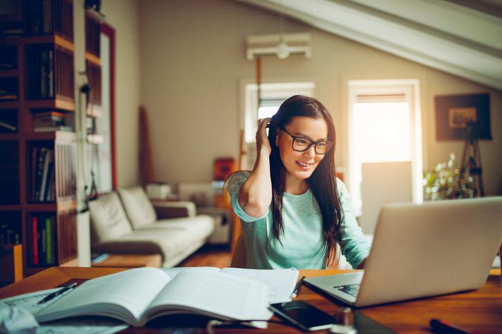 Student studying